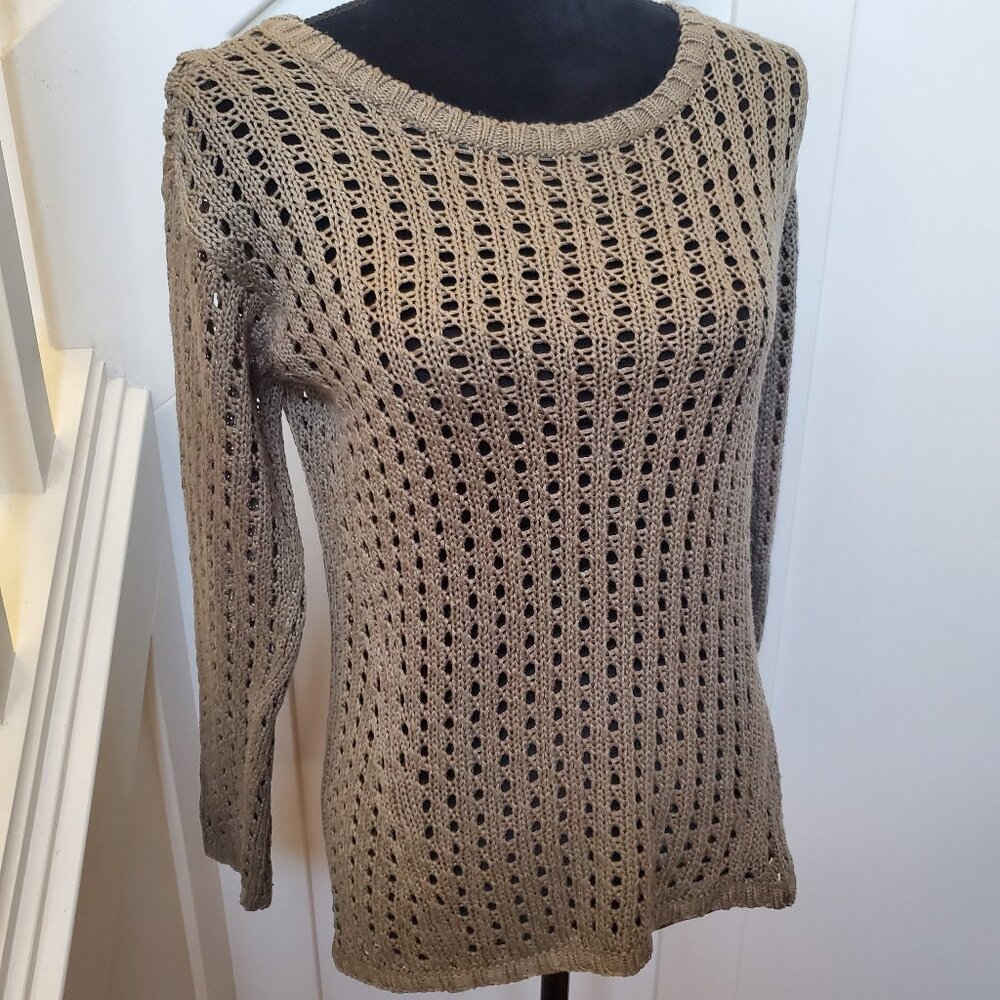 Brown Latte open knit sweater